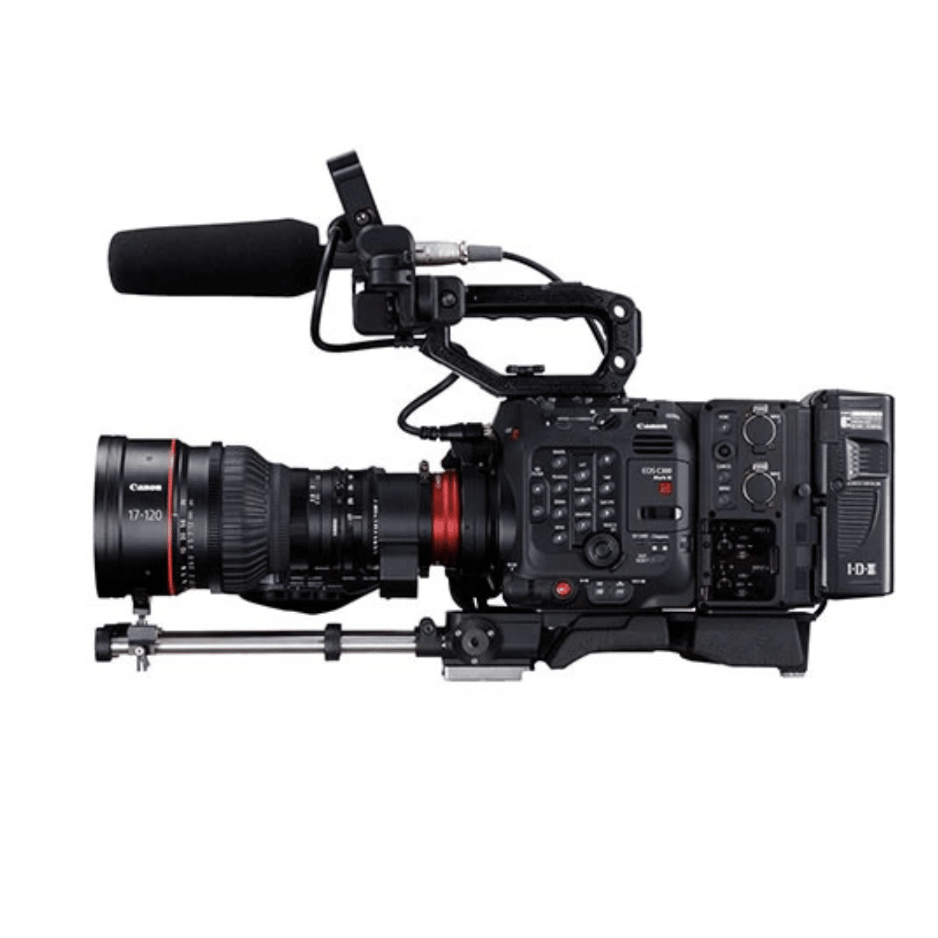 Canon C300 M.3 With V Mount No Logo.png Canon C300 M.3 With V-Mount Camera Kit