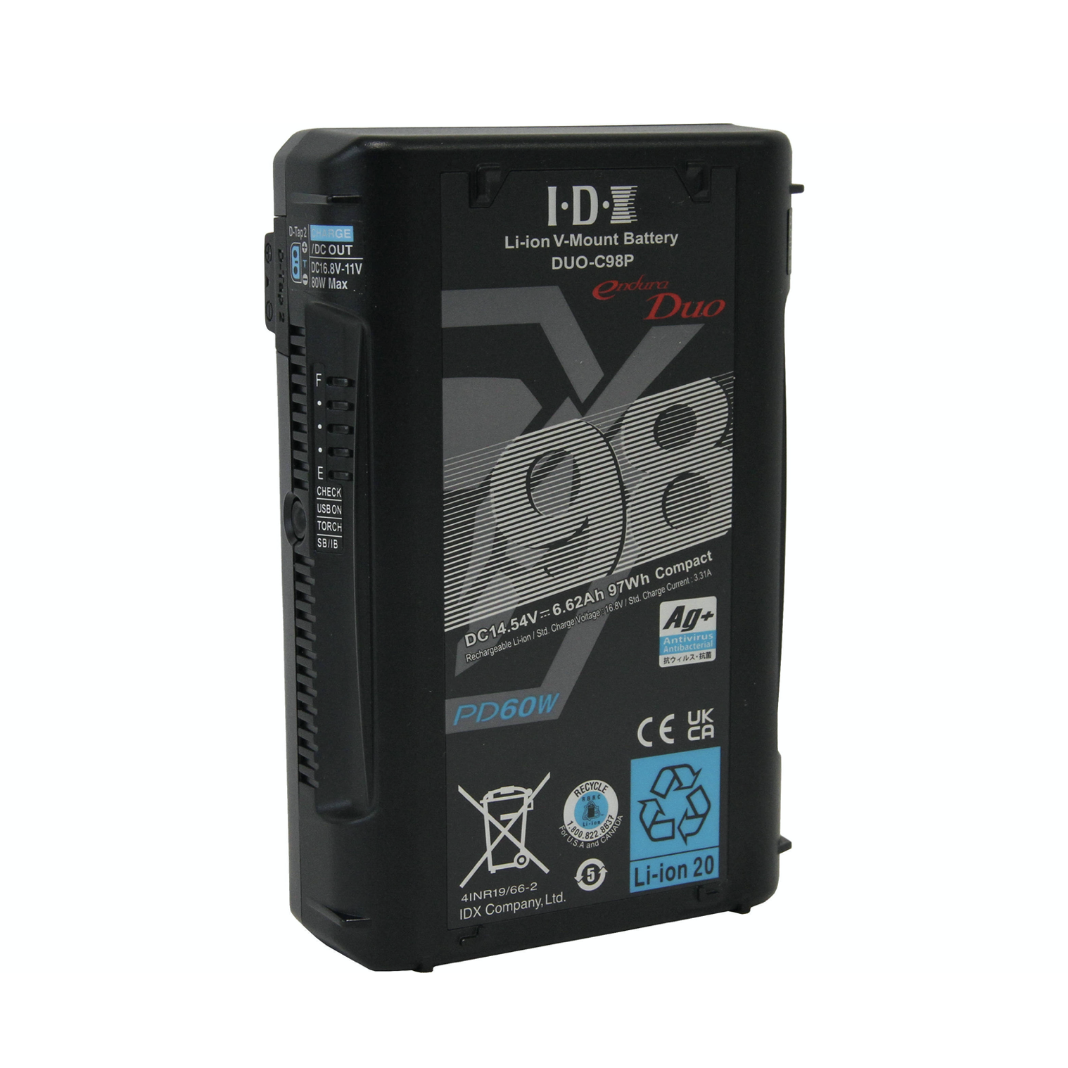 Endura Duo 98 No Logo.png IDX - Endura Duo 98 - V-Mount Battery